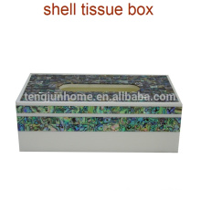 Shell mosaico Newzealand paua shell retangular tecido caixa titular